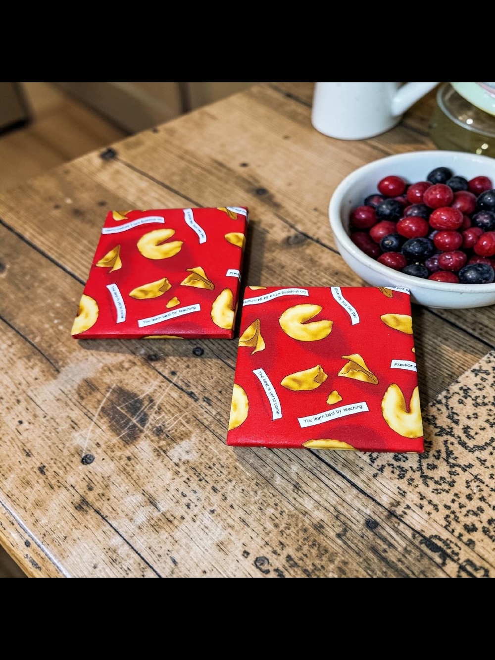 Hand Crafted Fortune Cookie Coasters